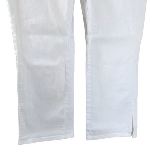 Women's Boot Cut / Flare Slit White Michael Kors Stretch Jeans Size: 8 - Picture 3 of 11